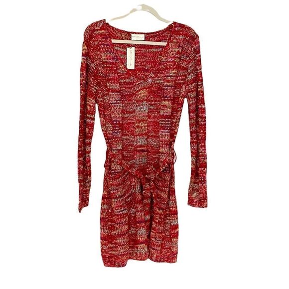 Bobbie Brooks Red Rainbow Knit Dress XL - Picture 1 of 10